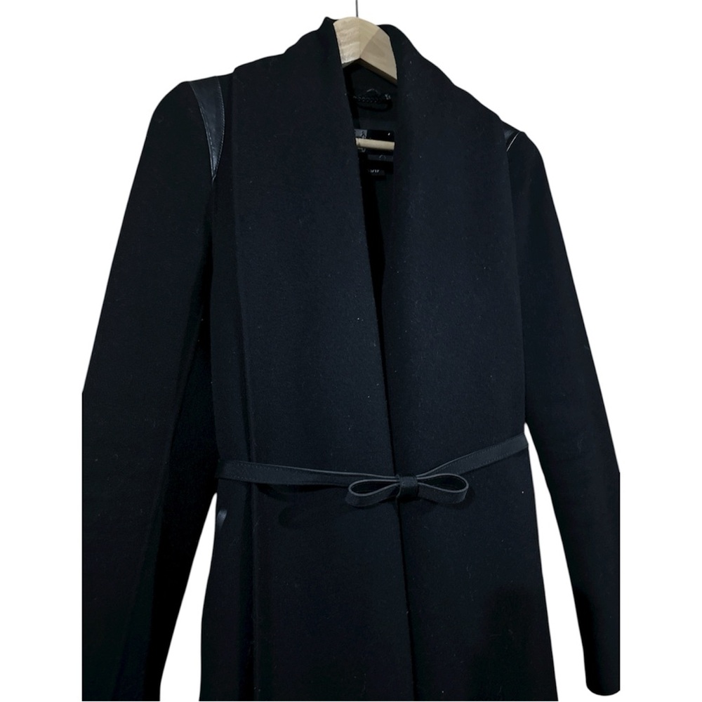MACKAGE Gracie Belted Wool Blend Cape Style Black Coat- Size XS